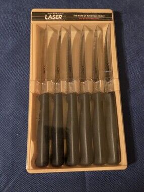 Vtg Regent Sheffield Laser Steak Knives Set pf 6